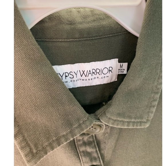 Gypsy Warrior Cotton Olive Utility Shirt Jacket - Picture 6 of 6